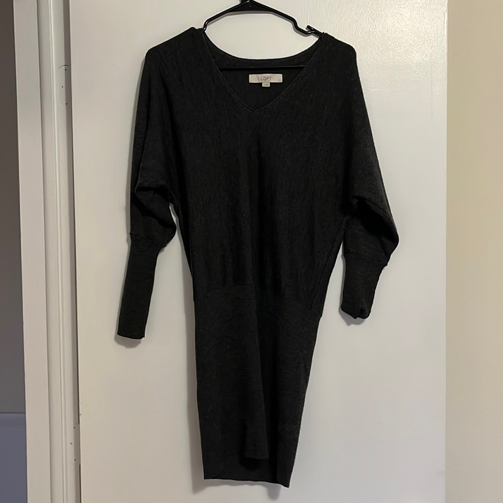 Ann Taylor Loft Gray Sweater Dress, XS